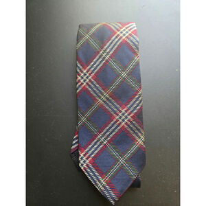 BROOKS BROTHERS Makers 346 100% SILK Blue Red Green Plaid Check Men Neck Tie USA